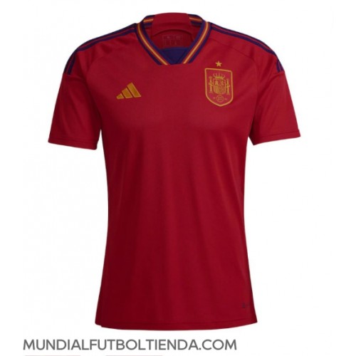 Camiseta España Primera Equipación Replica Mundial 2022 mangas cortas
